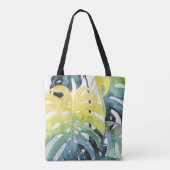 Tote Bag Aquarelle Coucher de soleil Palm Tree Feuilles (Dos)