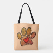 Tote Bag Aquarelle couleur Amoureux des chiens Dessin (Dos)