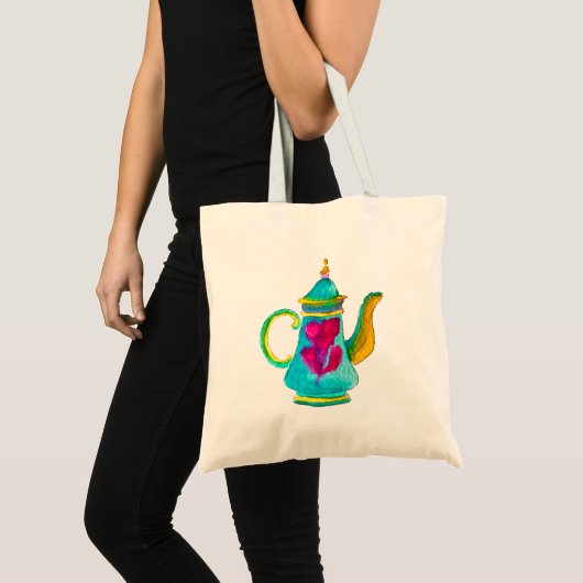 Tote Bag Aquarelle couleur turque teapot (Devant (produit))