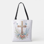 Tote Bag Aquarelle Croix de Pâques personnalisée (Dos)