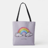 Tote Bag Aquarelle Cute Arc-En-Ciel Et Nuages (Dos)