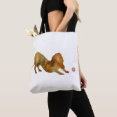Tote Bag Aquarelle Dachshund & Ball (De près)