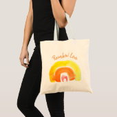 Tote Bag Aquarelle d'amour arc-en-ciel orange (Devant (produit))