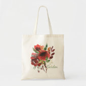 Tote Bag Aquarelle de Burgandy Floral (Devant)