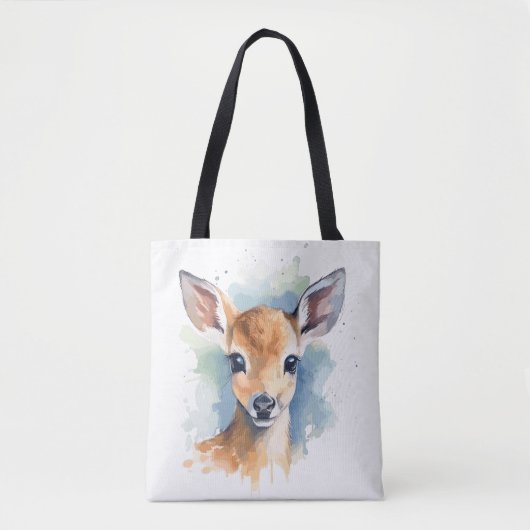 Tote Bag Aquarelle de cerf de bébé (Devant)