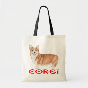 Tote Bag Aquarelle de chien coquelicot Pembroke Welsh Corgi