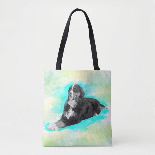 Tote Bag Aquarelle de chien de montagne bernois (Devant)