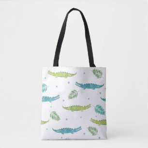 Tote Bag Aquarelle de crocodile : Motif Vintage d'alligator