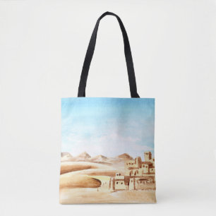 Tote Bag Aquarelle de Desert Dunes African City