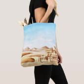Tote Bag Aquarelle de Desert Dunes African City (De près)