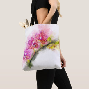 Tote Bag Aquarelle de fleur d'orchidée - rose wb 01