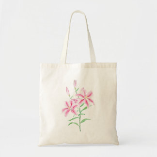 Tote Bag aquarelle de fleur rose