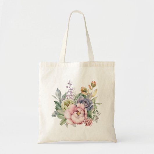 Tote Bag Aquarelle de fleurs (Devant)