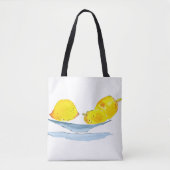 Tote Bag Aquarelle de fruit jaune citron (Devant)