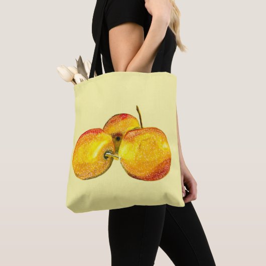 Tote Bag Aquarelle de fruit jaune perruque (De près)