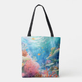 Tote Bag Aquarelle de la Grande barrière de corail (Dos)