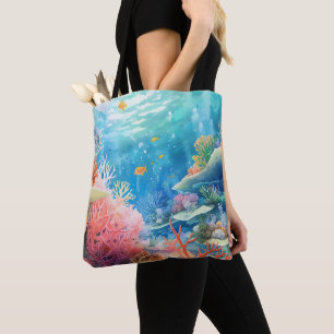 Tote Bag Aquarelle de la Grande barrière de corail