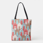 Tote Bag Aquarelle de la maison de plage : motif rétro. (Dos)