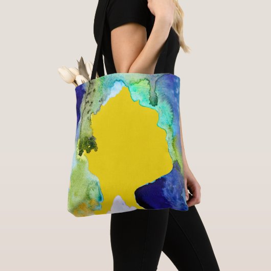 Tote Bag Aquarelle de l'art silhouette abstraite (De près)