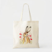 Tote Bag Aquarelle de lièvre Easter Rabbit Animal Rustique (Devant)
