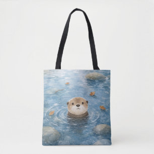 Tote Bag Aquarelle de loutre adorable
