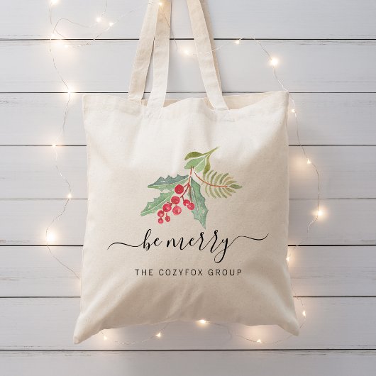 Tote Bag Aquarelle de Noël d'affaires