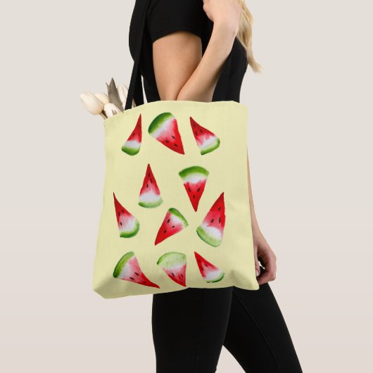 Tote Bag Aquarelle de pastèque fruit mignon (De près)