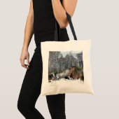 Tote Bag Aquarelle de peinture de ravin neigeux (Devant (produit))