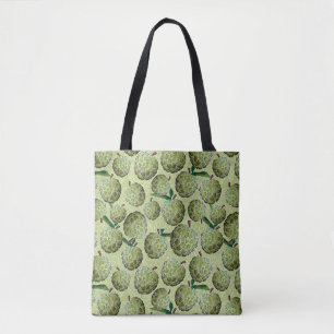 Tote Bag Aquarelle de pomme de sucre Vert