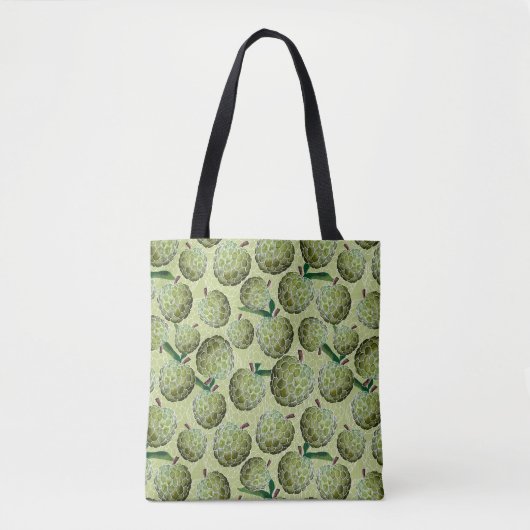 Tote Bag Aquarelle de pomme de sucre | Vert (Devant)