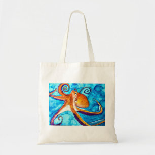 Tote Bag Aquarelle de poulpe sous l'art marin