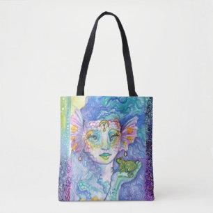 Tote Bag Aquarelle de sirène et d'imaginaire de grenouille