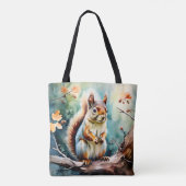 Tote Bag Aquarelle d'écureuil d'automne (Dos)