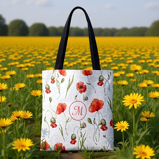 Tote Bag Aquarelle délicieuse Poppies sauvages
