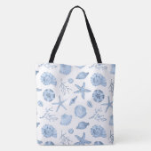 Tote Bag Aquarelle des coques bleues (Dos)