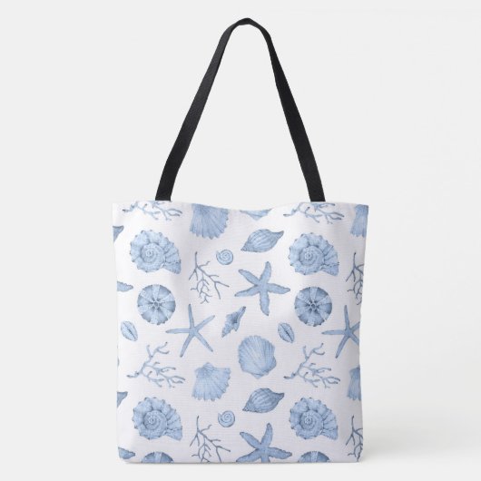 Tote Bag Aquarelle des coques bleues (Dos)