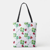 Tote Bag Aquarelle des fleurs de printemps de Ladybug (Dos)