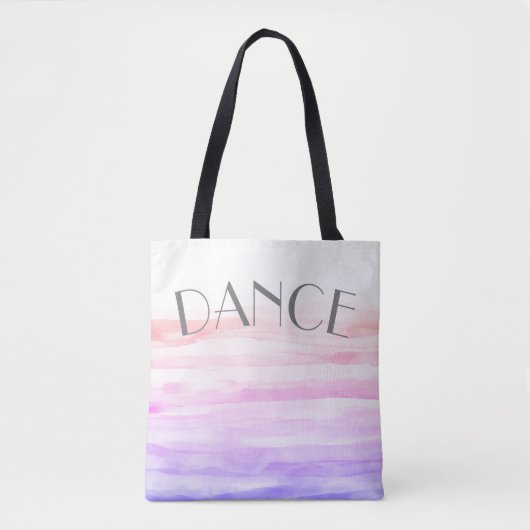 Tote Bag aquarelle design rose et violet danse artistique (Devant)