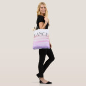 Tote Bag aquarelle design rose et violet danse artistique (Sur le modèle)
