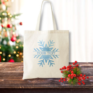 Tote Bag Aquarelle d'hiver Flambeau de neige personnalisé