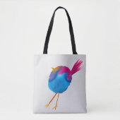 Tote Bag Aquarelle d'oiseau bleu (Devant)