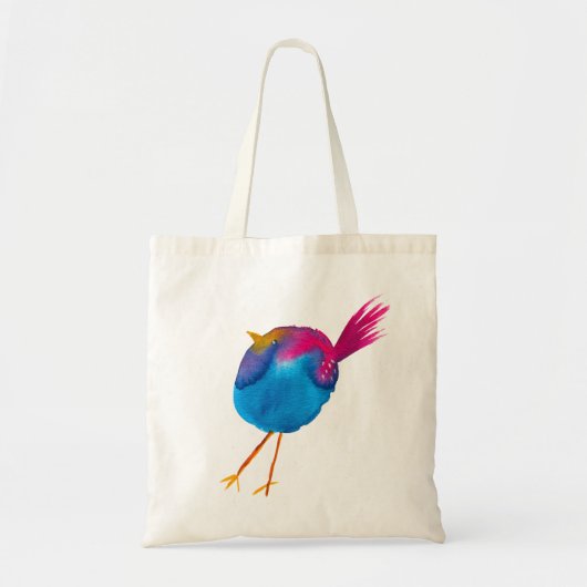 Tote Bag Aquarelle d'oiseau bleu (Devant)