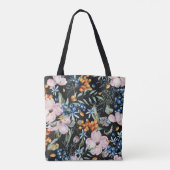 Tote Bag Aquarelle douce : Baies florales roses (Dos)