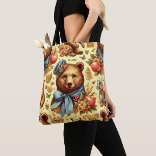 Tote Bag Aquarelle d'ours Vintage