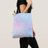 Tote Bag Aquarelle Dreamy Rose bleu turquoise (De près)