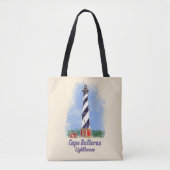Tote Bag Aquarelle du phare de Cape Hatteras Caroline du No (Devant)