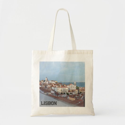 Tote Bag Aquarelle du quartier d'Alfama à Lisbonne (Devant)
