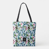 Tote Bag Aquarelle élégante florale botanique monogrammée (Dos)