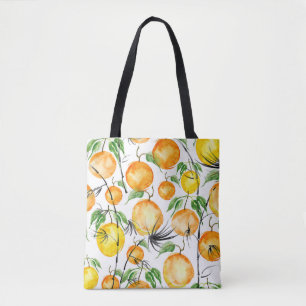 Tote Bag Aquarelle en bambou : motif sans couture dans la j