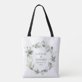 Tote Bag Aquarelle eucalyptus élégante fête de mariage (Dos)